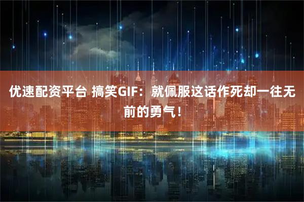 优速配资平台 搞笑GIF：就佩服这话作死却一往无前的勇气！