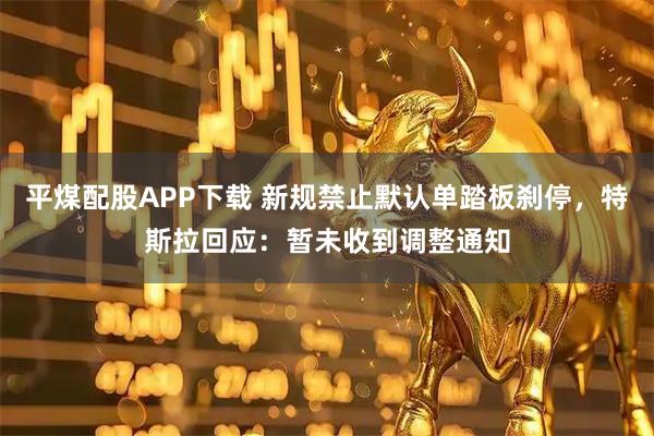 平煤配股APP下载 新规禁止默认单踏板刹停，特斯拉回应：暂未收到调整通知
