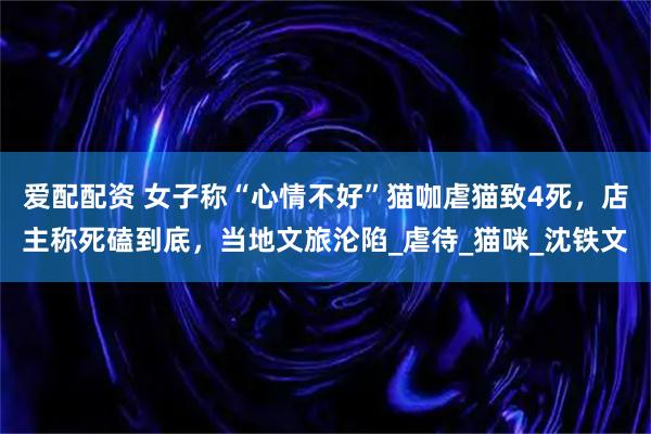爱配配资 女子称“心情不好”猫咖虐猫致4死，店主称死磕到底，当地文旅沦陷_虐待_猫咪_沈铁文
